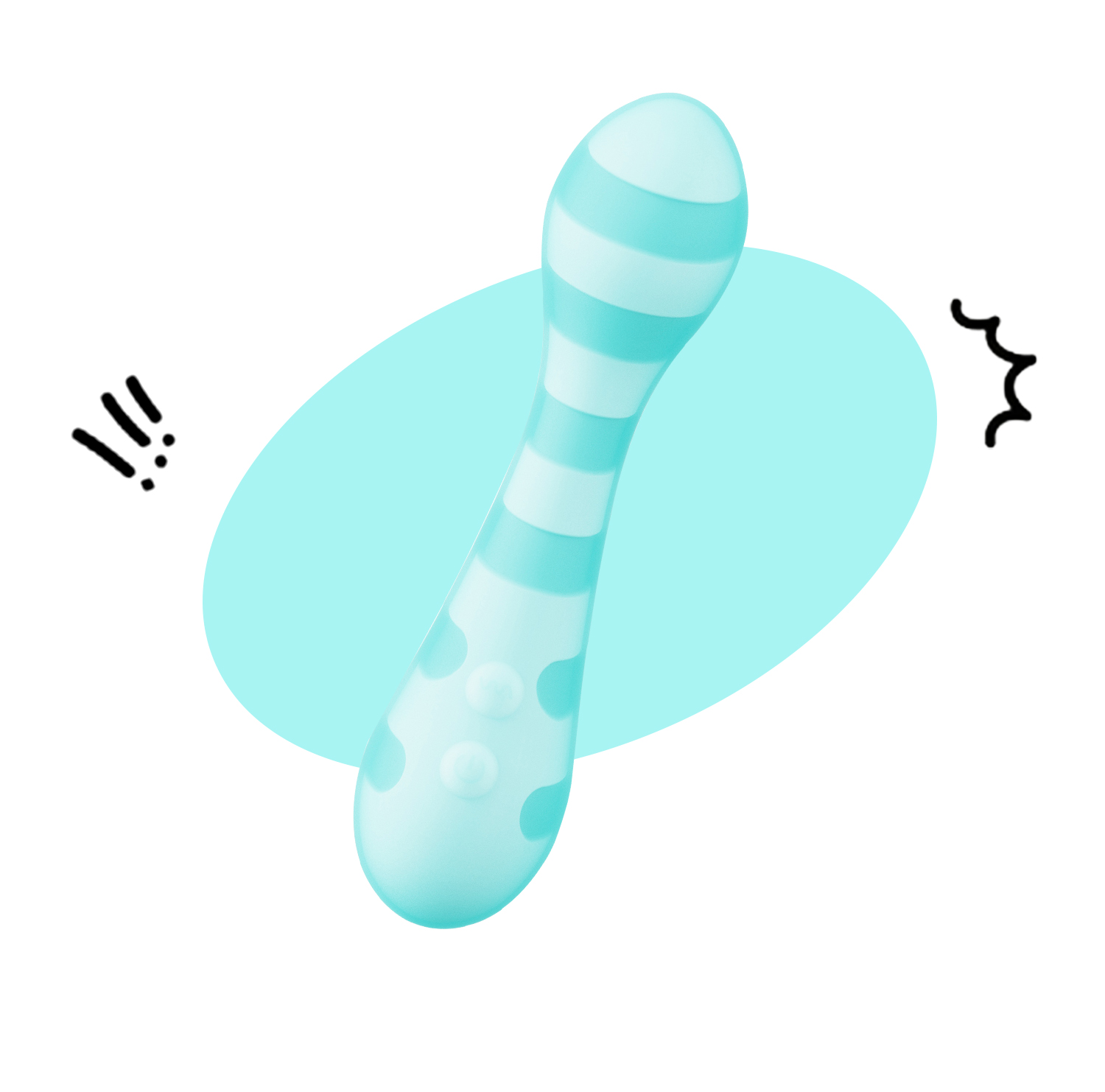 Leqi Small Head Wand: Jumping Stripes Texture with 360° Rotating Head | 3 Speeds + 6 Frequencies (9 Modes), IPX7 Waterproof, Ultra-Quiet, Soft Silicone | Larger Contact Surface for More Stimulation